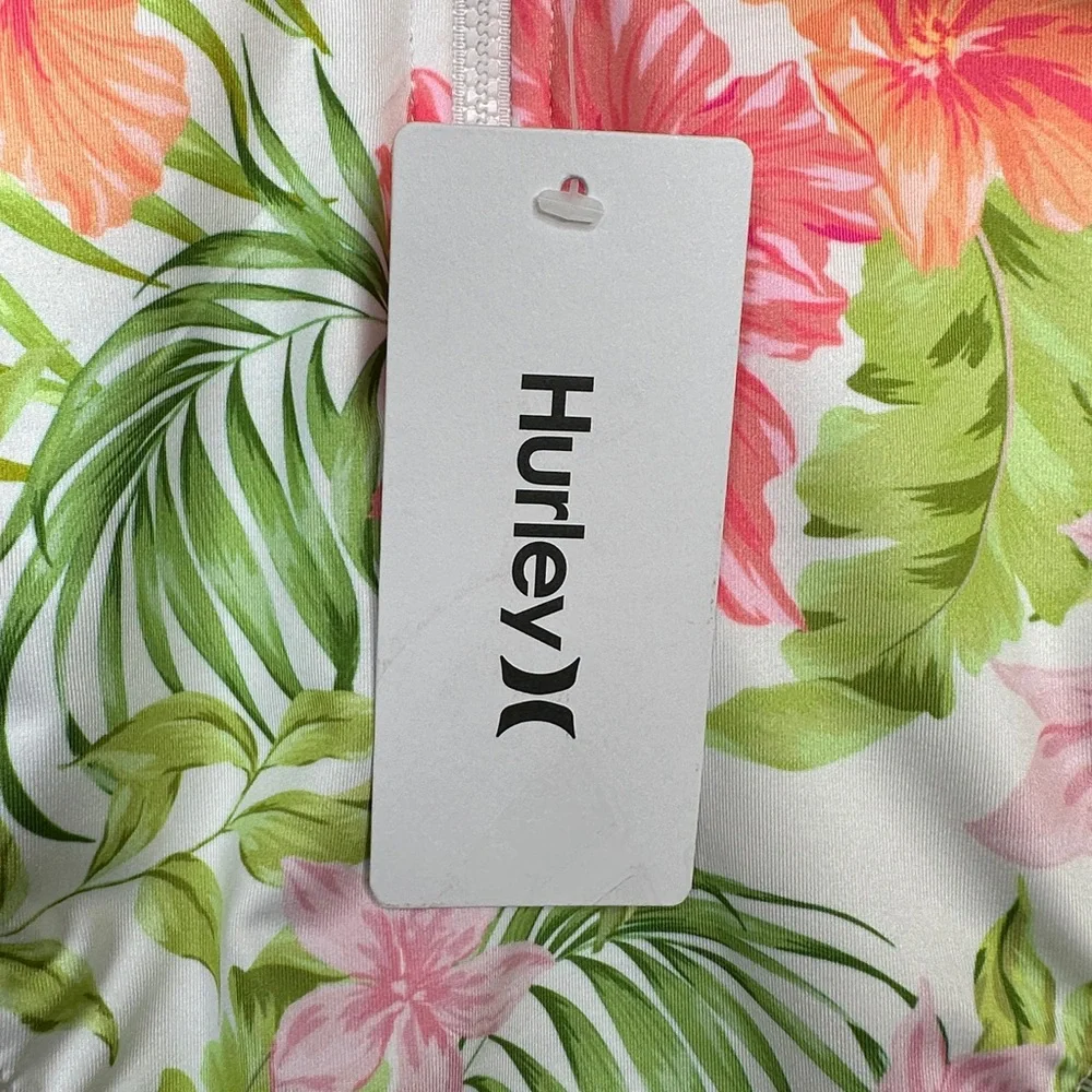 HURLEY Women’s Surf Floral With Zipper Swimsuit Size M - Picture 8 of 9